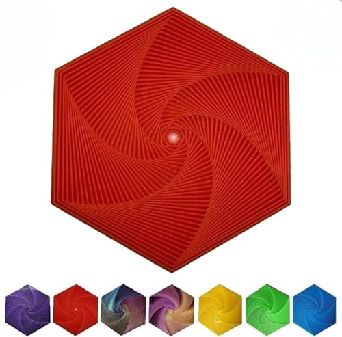 Asiasioc Fraktal-Fidget-Sechskant, 3D-gedruckte sechseckige Gadgets, Unendlichkeitswürfel, Angstabbauspielzeug für Erwachsene (Rot, Größe L - 12,4 x 10,9 cm) von Asiasioc