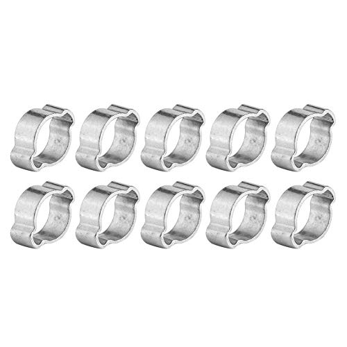 Schlauchschelle, Asixx 10pcs Verzinkter Edelstahl Zwei-Ohr-Schlauchschelle 5-23mm für Fule Benzin-Rohr zum Klemmen von Silikon- oder Gummischläuchen von Kraftstoff, Benzin usw(15-18MM) von Asixx