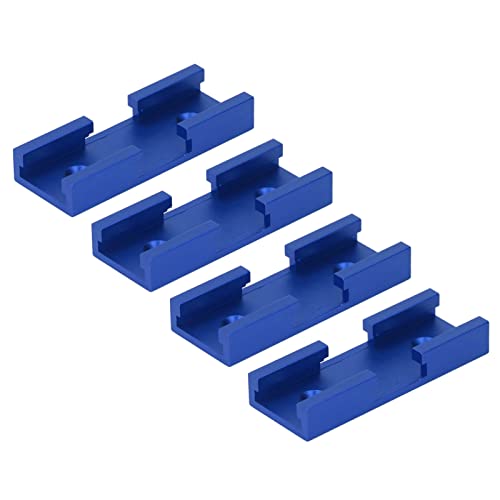 4-teiliges T-Schienen-Kreuzungsset, Holzbearbeitungs-Kreuzschienenverbinder aus Aluminiumlegierung, T-Schienen-Zubehör für Holzbearbeitungsvorrichtungen und Vorrichtungen (Blue) von Asixxsix