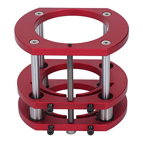 Asixxsix Router-Hebebasis, Aluminiumlegierung, Edelstahl, 4-Backen-Klemmung, DIY-Frästisch-Hebesystem, Tragbares, Kompaktes Fräswerkzeug-Set für Hochpräzise Holzbearbeitung, Rot von Asixxsix