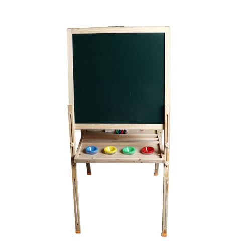 Kinder Kunst Staffelei, doppelseitige Staffelei hölzerne Whiteboard und Kreidetafel Stehende Staffelei löschbar magnetische Kleinkind Kunst Staffelei für Kinder, Kleinkinder von Asixxsix