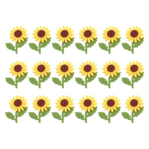 Sonnenblumen-Filz-Patch, Handgefertigt, Lebendige 3D-Blumen-Patches für Kleidung, Taschen, Haarspangen, 18 Stück Gelbe Sonnenblumen-Applikationen, 6,1 X 5 Cm von Asixxsix