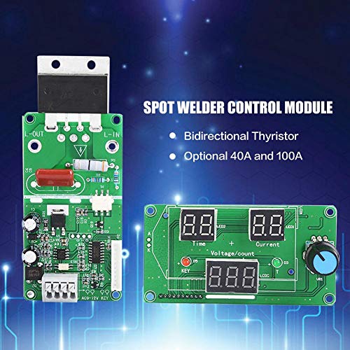 Zeitkontrollmodul für Punktschweißgeräte, digitale Anzeige des Schweißgeräts für Akkupacks, vernickelte Lötzelle (100 A). von Asixxsix