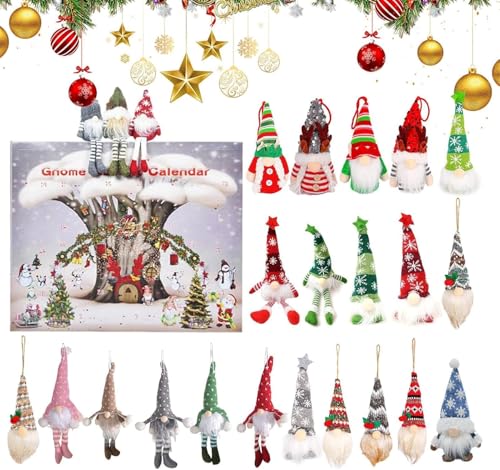 Weihnachtswichtel-Adventskalender 2024, Gonk Adventskalender 2024, 24 Tage Weihnachts-Adventskalender mit 24 Zwergen-Plüschtieren, Weihnachts-Countdown-Kalender, Zwerg für Kinder und Erwachsene, von Asslye