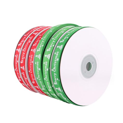 Schleifenband Weihnachten, 6 Rollen Weihnachten Dekobänder, Weihnachtsbaum Dekoband Geschenk Schleifenband, 10mm Weihnachten Ripsband für Geschenk Dekoration(22m/Rollen) von AstarFavor