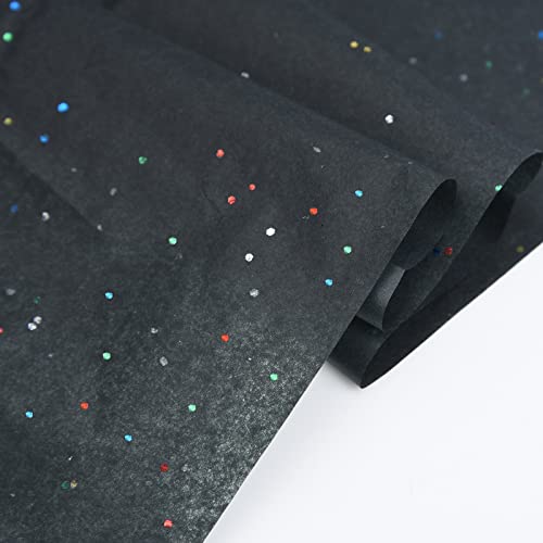 ASTARON Glitzerndes Seidenpapier Schwarz zum Einwickeln 50x66cm, Glitzerpapier Seidenpapierblätter für Blumenstrauß, Geschenkpapier Geburtstag Geschenkverpackung Bastelzubehör 10 Blatt von ASTARON