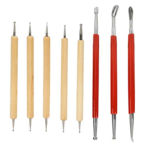 Astibym Leder Carving Set Carving Stylus Tool Set Leder Handwerk Carving Modellierwerkzeug Prägelöffel für DIY von Astibym