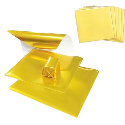 AstraGlam Schokoladen Verpackung Goldene Alufolie, 19x16cm, 100 Stück Lebensmittelecht, Perfekt Für Geschenkpapier Und DIY Projekte Bei Festen Und Feiern von AstraGlam