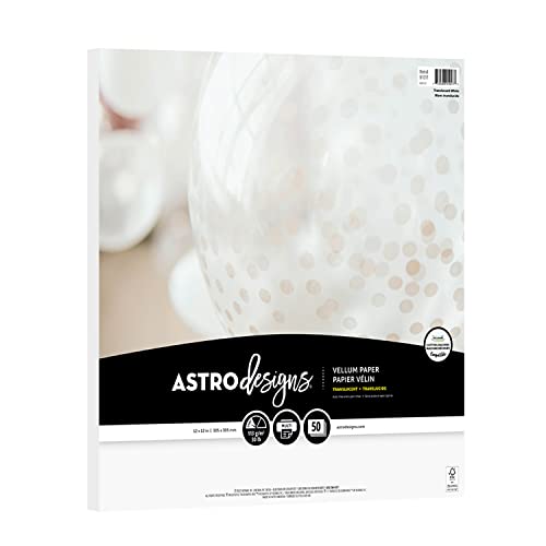 Astrodesigns Bastelkarton, 30,5 x 30,5 cm, 13,6 kg/113 g/m², transparentes Pergamentpapier, 50 Blatt (91017) von Astrodesigns