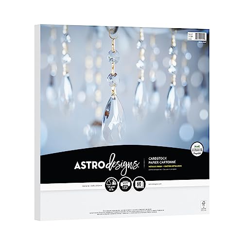 Astrodesigns Bastelkarton, 30,5 x 30,5 cm, 29,5 kg/176 g/m², Weißgold, 60 Blatt (91054) von Astrodesigns