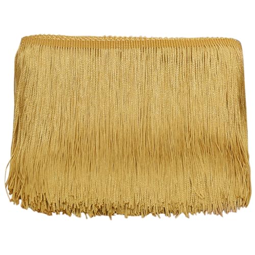 10 Yard Polyester Quastenbesatz,Asudaro 10 Cm Nähen Fransenkante Dekoratives Fransenband Dekorative Lampenschirme Taschen Vorhänge Stoff Mit Fransen Möbel Spielzeug Polyester Quaste Gold von Asudaro