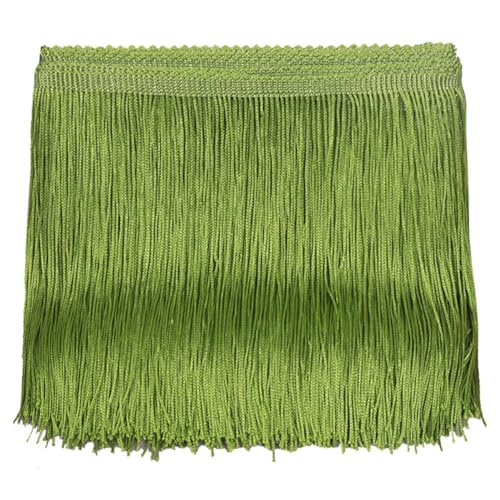 10 Yard Polyester Quastenbesatz,Asudaro 10 Cm Nähen Fransenkante Dekoratives Fransenband Dekorative Lampenschirme Taschen Vorhänge Stoff Mit Fransen Möbel Spielzeug Polyester Quaste Grün von Asudaro