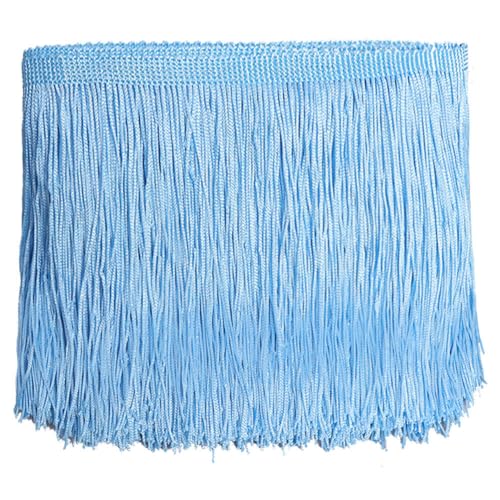 10 Yard Polyester Quastenbesatz,Asudaro 10 Cm Nähen Fransenkante Dekoratives Fransenband Dekorative Lampenschirme Taschen Vorhänge Stoff Mit Fransen Möbel Spielzeug Polyester Quaste Hellblau von Asudaro