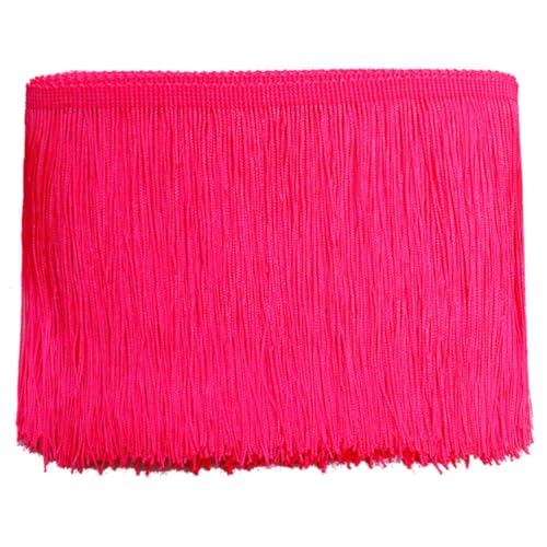 10 Yard Polyester Quastenbesatz,Asudaro 10 Cm Nähen Fransenkante Dekoratives Fransenband Dekorative Lampenschirme Taschen Vorhänge Stoff Mit Fransen Möbel Spielzeug Polyester Quaste Leuchtend rosa von Asudaro