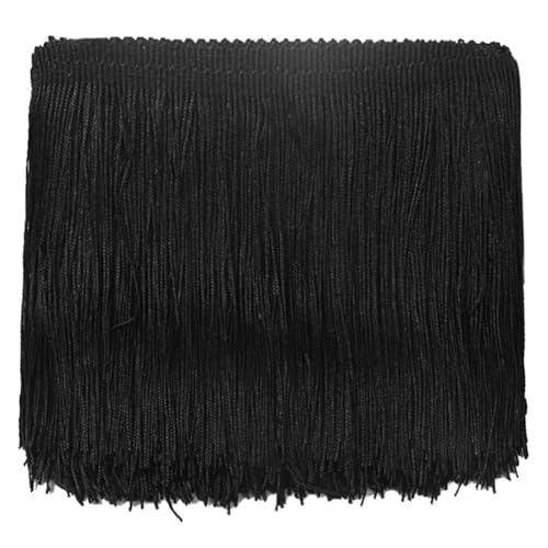 10 Yard Polyester Quastenbesatz,Asudaro 10 Cm Nähen Fransenkante Dekoratives Fransenband Dekorative Lampenschirme Taschen Vorhänge Stoff Mit Fransen Möbel Spielzeug Polyester Quaste Schwarz von Asudaro