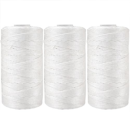 3 Rollen Garnspule Makramee Seil, Asudaro Natürliches Baumwoll Seil Makramee Baumwoll Garn Makramee Schnur 1.5 Mm Garn Für DIY Kunsthandwerk Spitzentaschen,Hüte,Haustierspielzeug,Schuhe Typ 1 von Asudaro