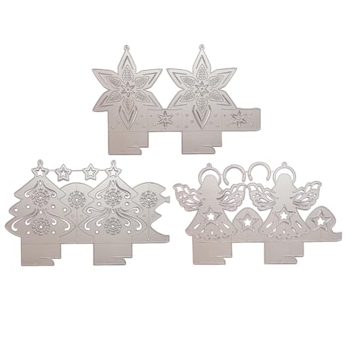 3 Stück Weihnachten Stanzschablone Stanzformen Schablone Rahmen Schneiden Prägeschablonen 3D Schablone Stanzschablonen für Scrapbooking DIY-Karten Weihnachtsdeko zum Basteln usw Typ4+Typ5+Typ6 von Asudaro