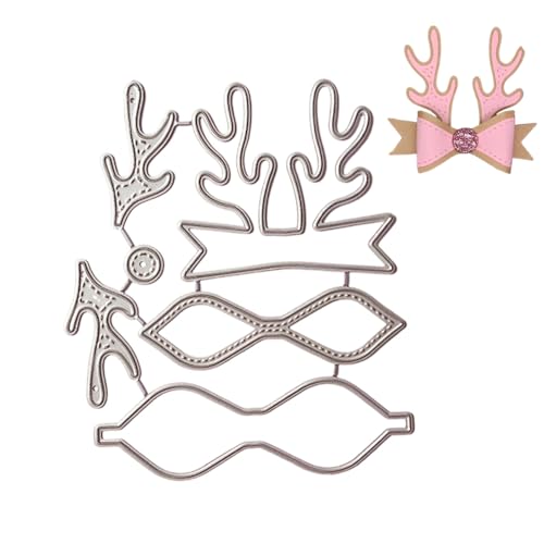 3D-Schleifen-Stanzformen Asudaro Weihnachtsfliege Haarschleife Stanzschablonen Hirschgeweih Stanzformen Metall Schablonen und Prägewerkzeuge DIY Scrapbooking Album dekorative Prägung Papierkarte von Asudaro