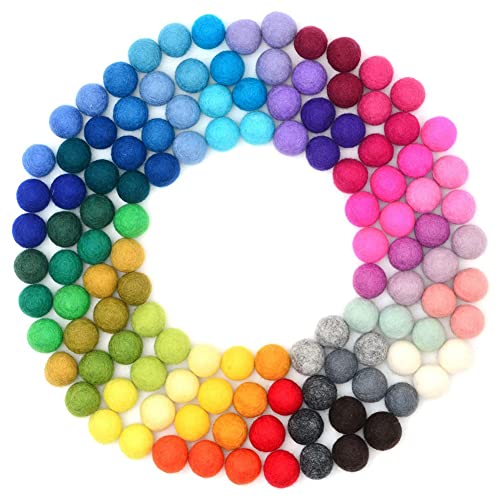 Asudaro 1,5 cm Wollfilz Bunte Pompom Farbiger Ball Pom Filzkugeln Filzbälle Filzperlen Plüsch Haarnadelclip Pompons Crafts Garland Filz Mini Pompons Zubehör für Lustige DIY Kreative Handwerk 120 Stk von Asudaro