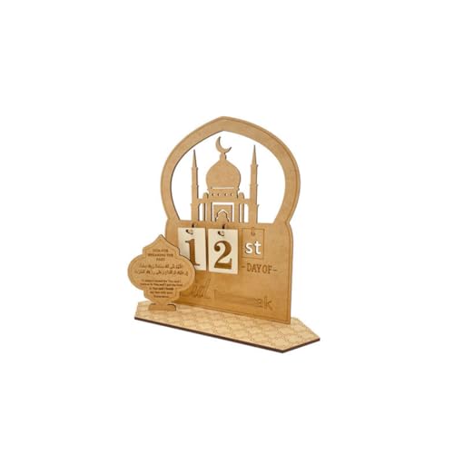 Asudaro Countdown-Kalender Eid 20 cm x 20 cm Ramadan Kalender Ramadan Dekoration Holz DIY Kalender Countdown Ornament Hause Festliche Eid Geschenke Eid Dekoration von Asudaro