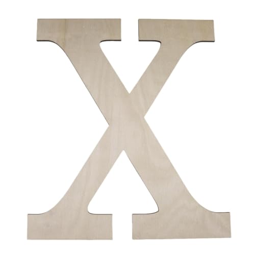 Asudaro Holz-Alphabet-Wandbuchstabe hängende Wand Brief Alphabet Buchstaben Ornamente 26 Buchstaben aus Holz für Wanddekoration, dekorativ X von Asudaro