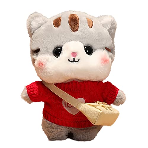 Asudaro Niedliche Katze Plüschtier Kuscheltier Katze Plush 30cm Weihnachtskatze Katze Stofftier Plüsch Puppe Kleidung Soft Toy Animals Cat Rucksack Katzenpuppe für Kinder Erwachsener Junge Mädchen #1 von Asudaro