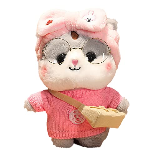 Asudaro Niedliche Katze Plüschtier Kuscheltier Katze Plush 30cm Weihnachtskatze Katze Stofftier Plüsch Puppe Kleidung Soft Toy Animals Cat Rucksack Katzenpuppe für Kinder Erwachsener Junge Mädchen #2 von Asudaro