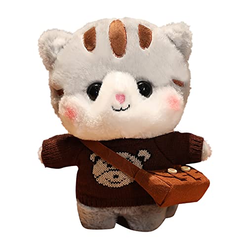 Asudaro Niedliche Katze Plüschtier Kuscheltier Katze Plush 30cm Weihnachtskatze Katze Stofftier Plüsch Puppe Kleidung Soft Toy Animals Cat Rucksack Katzenpuppe für Kinder Erwachsener Junge Mädchen #6 von Asudaro