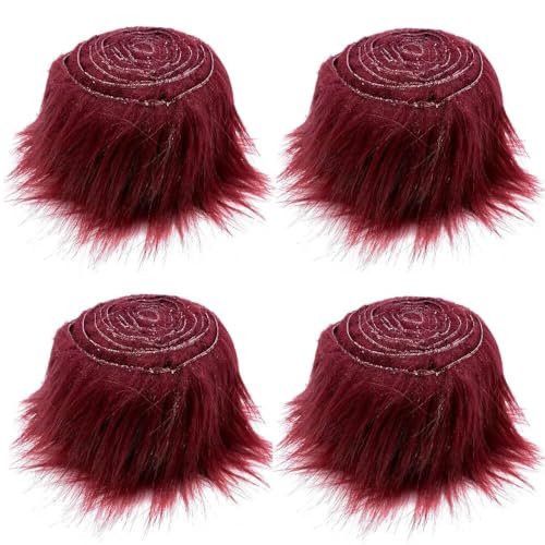Furry Faux Precut Strips,Asudaro 4Pcs Kunstfell Band Furry Faux Craft Plüschstoff Kunstfell Bordüre Weich und Flauschig Fellband Breite DIY Dekoband Plüsch Trim Stoffroll,5CM*1.5M Rotwein Furry Faux Precut Strips,Asudaro 4Pcs Kunstfell Band Furry Faux Craft Plüschstoff Kunstfell Bordüre Weich und Flauschig Fellband Breite DIY Dekoband Plüsch Trim Stoffroll,5CM*1.5M Rotwein von Asudaro