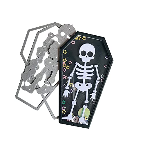 Halloween-Metall-Stanzformen Asudaro Halloween-Totenkopf-Sarg Mehrzweck-Stanzform Totenkopf-Sarg Metall-Stanzformen DIY-Stempel für selbstgemachte Kartengestaltung Scrapbooking 3D-Dekoration von Asudaro