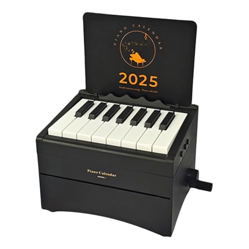 Klavierkalender 2025 Spielbarer Klavier Tischkalender mit 27 Musikkalenderkarten 52 Lieder, 3D Mini Kalender Klavierkalender 2025,Kunst Memo Pad Notizblock,USB Wiederaufladbar Spielbares Klavier von Asudaro