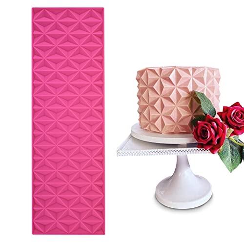 Kuchen Rand Silikonform,Asudaro Spitze Fondant Form Diamant Spitze Matte Form Kuchen Formen Falten Spitze Wellen Form für Schokolade Zucker Cupcake Backen Prägen Relief Blume Spitze Form Typ 5 von Asudaro