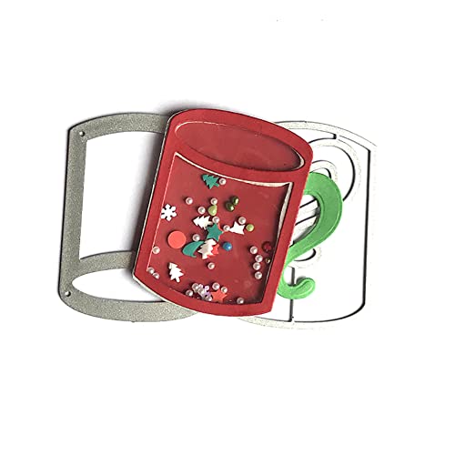 Stanzschablone Weihnachten Stanzen Stanzformen Stanzer Handwerk Stanzmaschine Schablonen Rahmen Stanzformen Rand Scrapbooking Cutting Dies für Neujahr Deko Herstellung DIY Geschenk Tasse von Asudaro