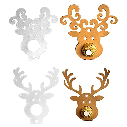 Weihnachts-Metall-Stanzformen Asudaro 1/2/4 Stück Weihnachtsbaum Elch Hirsch Metall-Stanzformen Prägeschablonen Bastel-Stanzformen Vorlage DIY Scrapbooking Album dekorative Prägepapier-Stanzformen von Asudaro