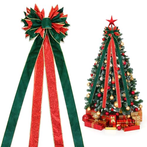 Weihnachtsschleifen Groß Weihnachtsbaum Bogen Schleife Weihnachtsbaumschmuck für Weihnachtsdeko Weihnachten Baum Weihnachtskranz Feiertagsdekorationen Hochzeit Auto Dekoration Bogen von Asudaro