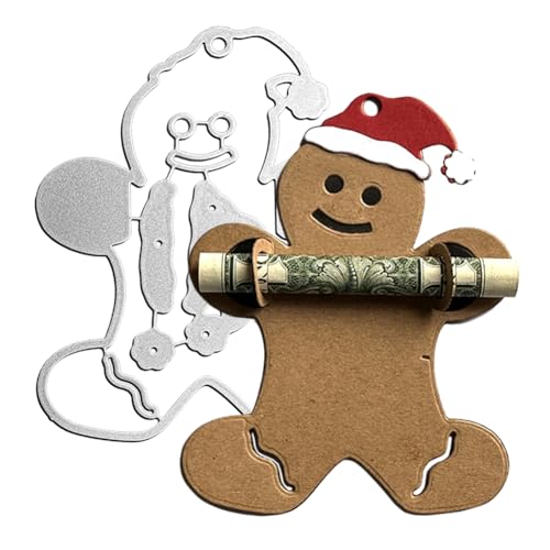 Weihnachtstickethalter Stanzform Asudaro Banknotenhalter Metall Stanzform Weihnachtsstanzform Papiergeld Tickethalter Prägeschablonen für Geschenke Verpackung Papierkarten Scrapbooking von Asudaro