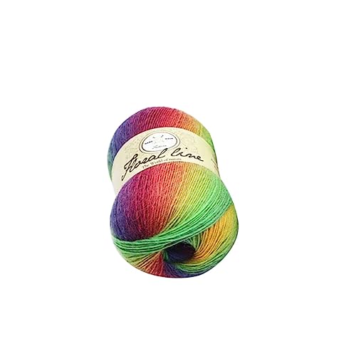 Wolle zum Häkeln,Asudaro 400m Mehrfarbiger Regenbogen Wollgarn mit Farbverlauf zum Selbermachen Häkeln Weiches Strickgarn Für Häkel- und Strickprojekte Sortiertes Starter Häkelset Garn,100g Typ 12 von Asudaro