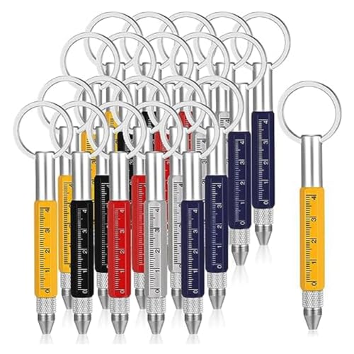 Asuinxurr 20 Stück 6-In-1-Multitool-Stift für Füller, Kugelschreiber-Nachfüllungen, Werkzeugstift für Studenten, Büropersonal, Bauarbeiter, Ca. 3,62/92 mm von Asuinxurr