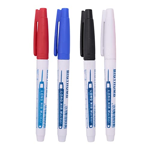 Asuinxurr 4 StüCk Tiefe Reichweite Marker Lange Nasen Marker Wasserdichter Loch Marker 30 Mm Reichweite Permanent Marker, 4 Farben von Asuinxurr