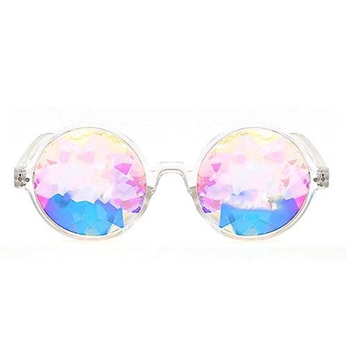 Asuinxurr Kaleidoskop Rave Festival Sonnenbrille Beugte Linse-Transparent von Asuinxurr