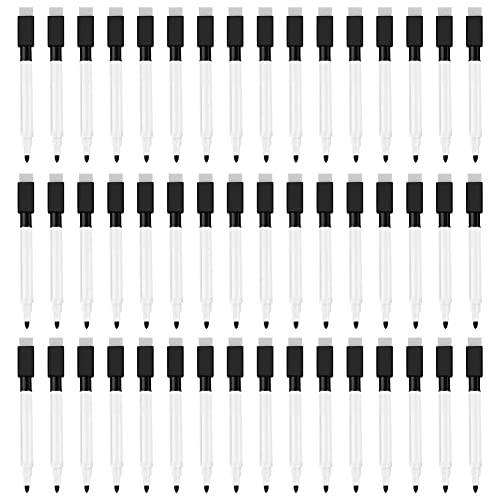 Asuinxurr Magnetischer Whiteboard-Stift, LöSchbarer Marker, 48Er-Pack Whiteboard-Marker, Trocken Abwischbarer Marker mit LöSchkappe, Schwarz von Asuinxurr