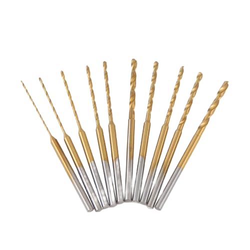 Asuinxurr Micro-Twist-Bohrer-Set - 10 StüCk 0,6 Mm-2,2 Mm Kleiner Bohrer 2,35 Schaft HSS Mini-Gravierbohrer Lochbohrwerkzeug von Asuinxurr