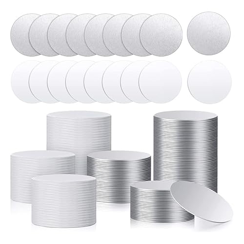 Asuinxurr Sublimation Blank Aluminium Aufkleber Set, Rund, LüNette, AnhäNger, Tablett, Aluminium Blech, Sublimation Blank Scheiben (100 StüCk) von Asuinxurr