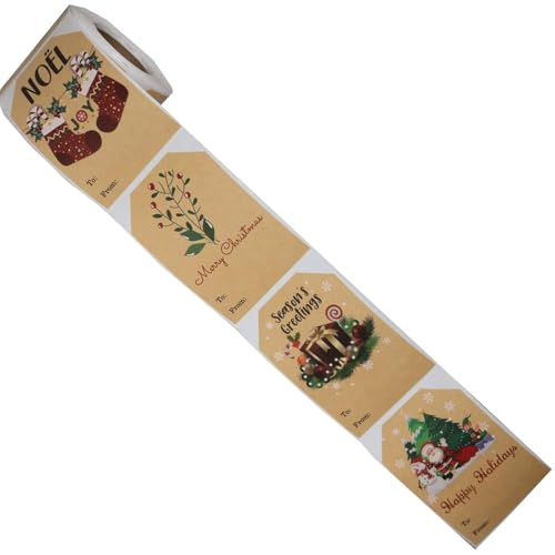 200 Stück Selbstklebende Weihnachtsetiketten Verpackungsaufkleber Etiketten Weihnachts Namensaufkleber 5 1 X 7 6 Cm Beschreibbar Für Geschenkverpackung von Asukohu