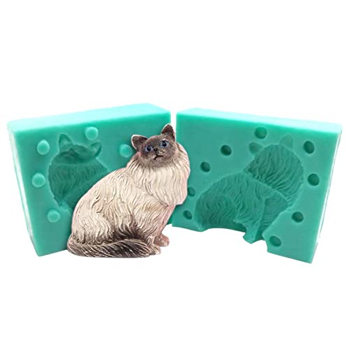 3D Hund Für Katze Handgemachte Silikonform Gips Kerze Seife Fondant Form Für Süßigkeiten Schokolade Dessert Backen Kochen Dekoration Werkzeug Zubehör von Asukohu