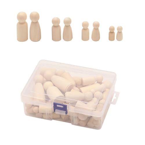 50 Stück unlackierte Holz-Puppen, Figurenpuppen zum Basteln, Malen und Dekorieren, Aktivität für Kinder und Erwachsene, Holz-Puppen 50 Stück unlackierte Holz-Puppen, Figurenpuppen zum Basteln, Malen und Dekorieren, Aktivität für Kinder und Erwachsene, Holz-Puppen von Asukohu