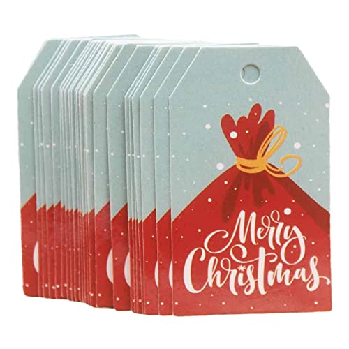 Asukohu 100 x "Merry Christmas"-Etiketten zum Aufhängen, Kraftpapier, für Bastelarbeiten, Verpackungen, Dekorationen von Asukohu