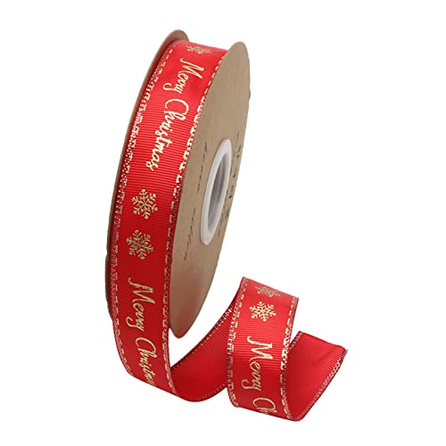 Asukohu 2,5 cm breites Weihnachtsband für Hochzeitsstrauß, Geschenkband, Weihnachtsfeier, Baum, dekoratives Band von Asukohu