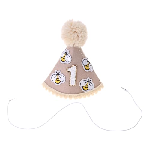 Asukohu Baby-Geburtstagshut für Dusche, Party, verstellbarer Kinngürtel mit Nummer 1, einzigartige Dusch-Fotografie-Requisiten Asukohu Baby-Geburtstagshut für Dusche, Party, verstellbarer Kinngürtel mit Nummer 1, einzigartige Dusch-Fotografie-Requisiten von Asukohu