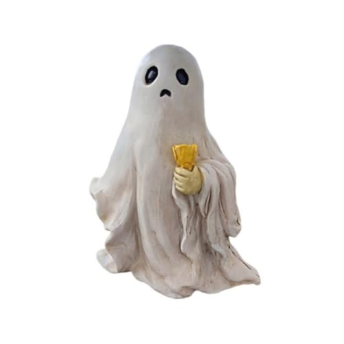 Asukohu Halloween-Zubehör, Statue aus Kunstharz, weiße Phantom-Skulptur für Innen- und Außendekoration, Partyzubehör von Asukohu